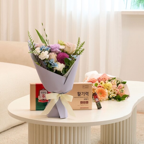 꽃집청년들,계절 꽃다발+정관장 활기력