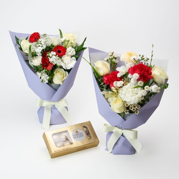 꽃집청년들,화이트데이 계절 꽃다발+페레로로쉐 8구