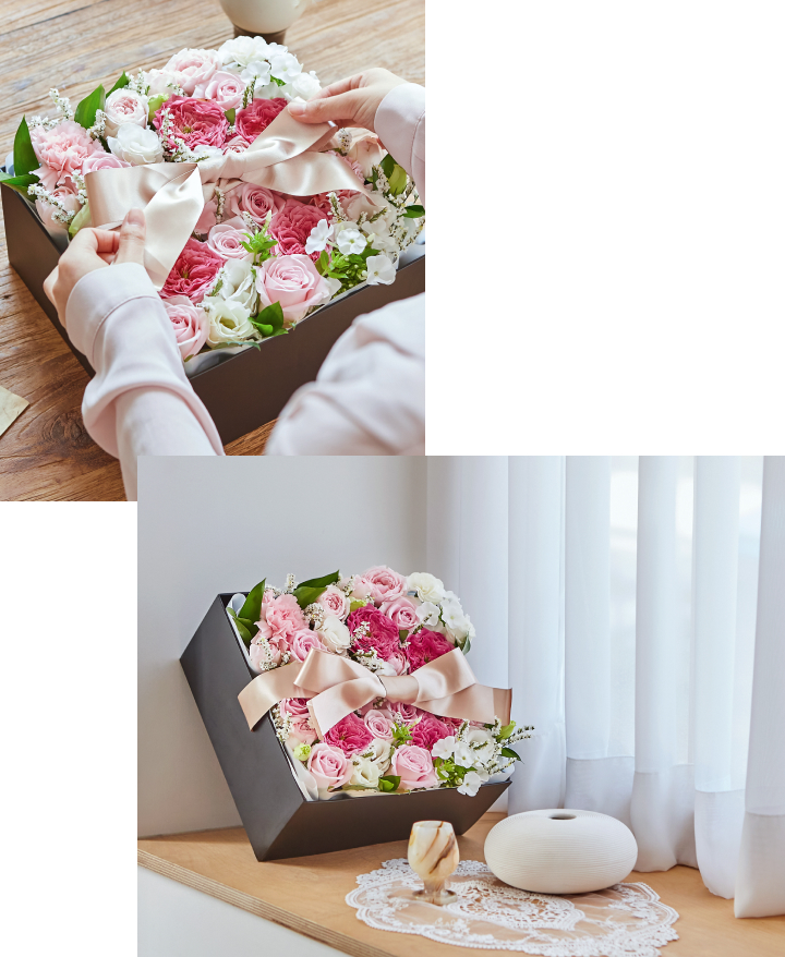 꽃집청년들 핑크장미꽃박스