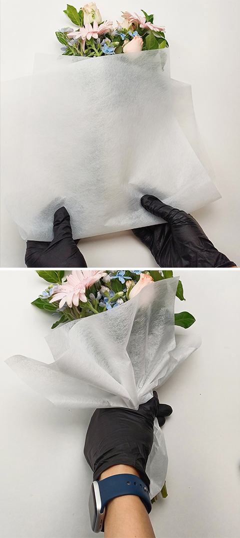 꽃다발 포장하기, 나비주름만들기