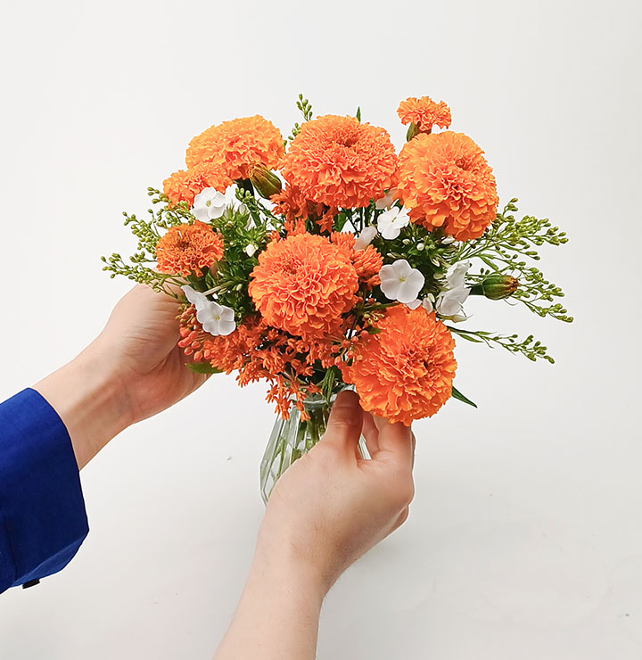 솔리다스터를 화병에 꽂아 주세요